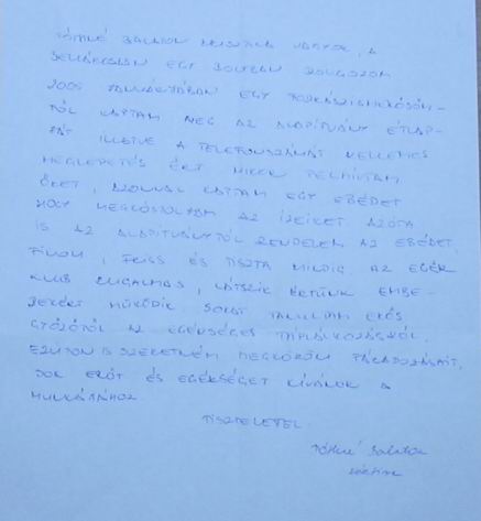 Köszönőlevelek
